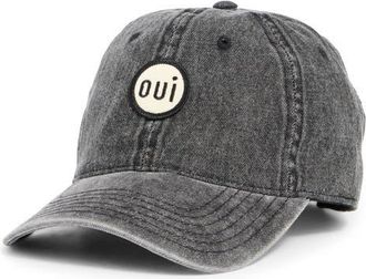 Clare Vivier Oui Patch Denim Baseball Cap in Faded Black W/Cream Oui Patch at Nordstrom