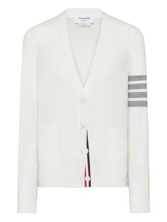 Thom Browne Vest met vier strepen van merinowol - Wit