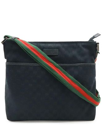 Gucci Gg Web Line Shoulder Bag (Authentic Pre-Loved)