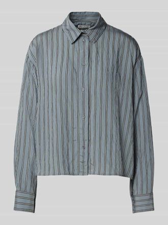 Marc O'Polo Relaxed Fit Hemdbluse aus Viskose-Mix in Rauchblau, Größe 34