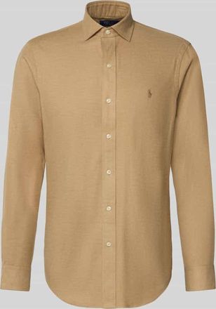 Polo Ralph Lauren Custom Fit Freizeithemd mit Label-Stitching in Camel, Größe XXL