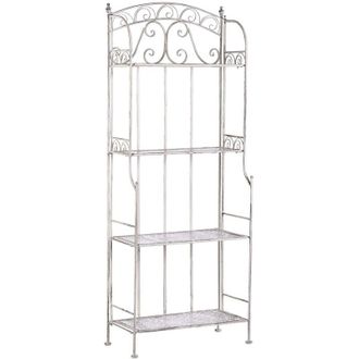 Beliani Beliani - Scaffale 4 Ripiani da Giardino in Metallo Vintage color Bianco Padua