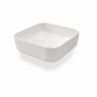 Aquadesign Lavabo sobre encimera blanco en cer&aacute;mica