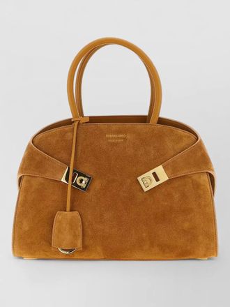 Ferragamo hug th s suede shoulder bag