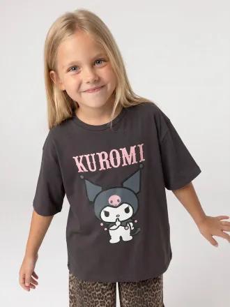 Hello Kitty M&auml;dchen T-Shirt Kuromi anthrazit