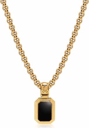 Nialaya Sterling Silver Necklace with Two-in-One Malachite and Black Onyx Pendant in Malachite /Black Onyx at Nordstrom, Size 22
