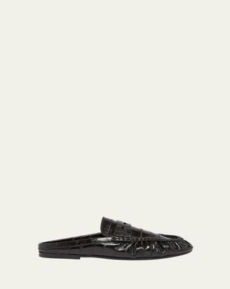 Saint Laurent Le Loafer Embossed Mules
