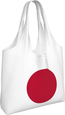 Generic Japan Canvas Tote Bags For Women Men Reusable Shopping Grocery Japanese National Flag Bag, White, One Size
