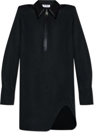 The Attico Jurk met kraag - Dames - Korte kleedjes - Zwart - XS - Kleedjes