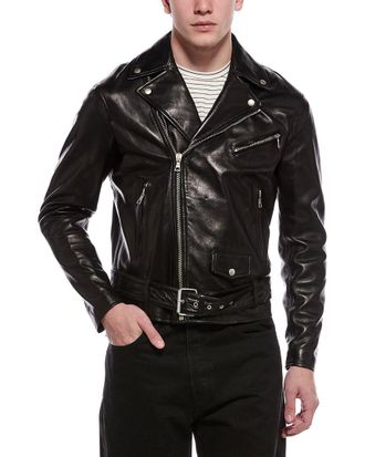 Palm Angels Leather Moto Jacket