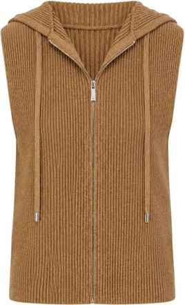 Max Mara Mescal Vest - Dames - Bodywarmers - Bruin - XS - Wol - Jassen