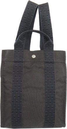 Herm&egrave;s Gray Canvas Backpack (Pre-Owned)