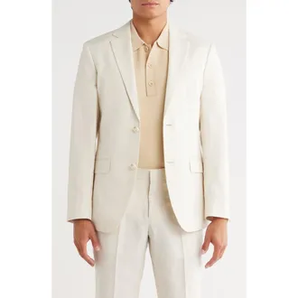 Open Edit Slim Fit Solid Linen Blend Sport Coat in Ivory Dove at Nordstrom Rack, Size 36