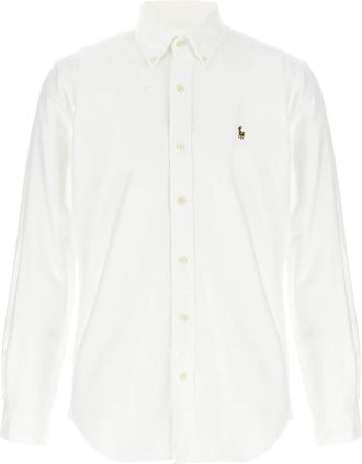 Polo Ralph Lauren Oxford Katoenen Overhemd - Heren - Zakelijke Overhemden - Wit - XL - Katoen - Overhemden