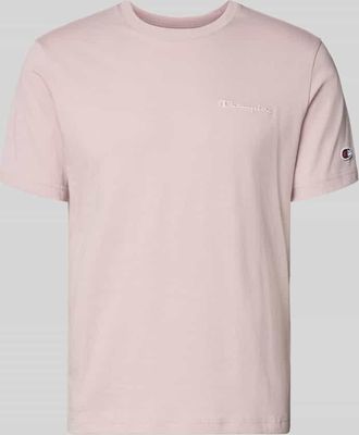 Champion T-Shirt mit Label-Stitchings und Rundhalsausschnitt in Altrosa, Gr&ouml;&szlig;e XXL