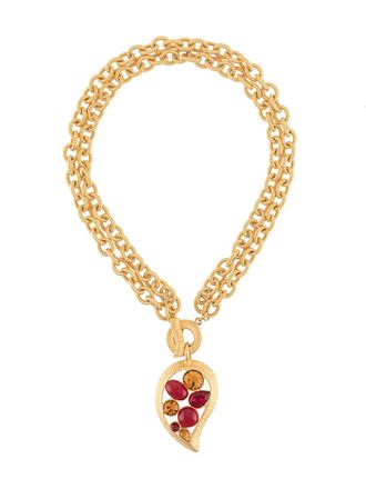 Givenchy 1980s stone embellished necklace - women - Crystal/Metal - One Size - Gold