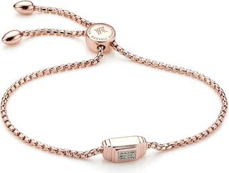 Monica Vinader Rose Gold Baja Deco Diamond Bracelet Diamond