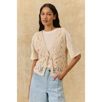 Louise Misha Mouwloze geborduurde top, GLORIA