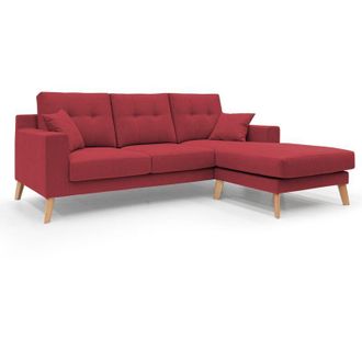 Divani.Store Divani.store - Danish Divano angolare reversibile in tessuto morbido impermeabile T02 237 cm rosso