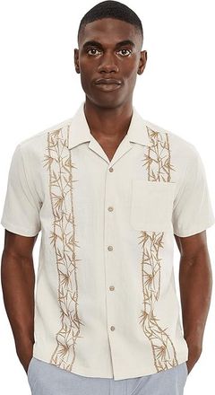 Hurley Sano Camp Embroidered Short Sleeve Mens T Shirt Bone : 2XL, Cotton