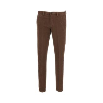 BRIGLIA 1949 Broeken, Heren, Bruin, S, Katoen, Slim Fit Chino