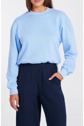 Bishop + Young Cozy Bubble Hem Sweatshirt In Sea Blue