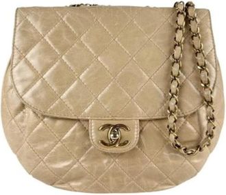 Chanel Pre-owned Cross Body Bags, female, Beige, Size: ONE SIZE Pre-owned Leather chanel-bags