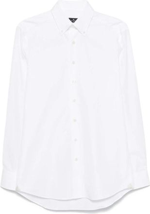 Etro Two Fabrics Formele Overhemd - Heren - Casual Overhemden - Wit - L - Katoen - Overhemden