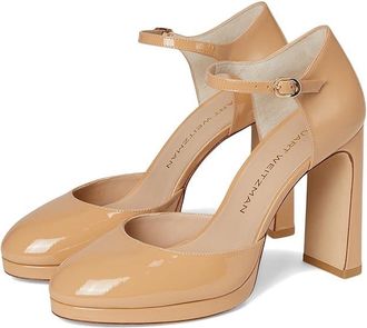 Stuart Weitzman Babette Platform Pump Womens Shoes Adobe 1 : 10.5 M, Leather