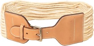 Alaia Alaia Pre-owned Womens Alaïa Braided Belt - 00s - Beige Leather - One Size
