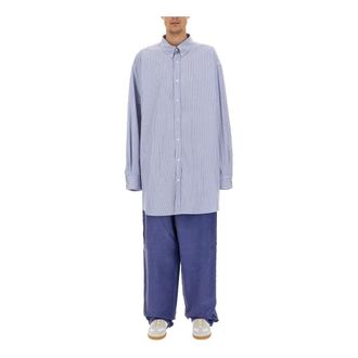 Maison Margiela Oxford Shirt - Heren - Casual Overhemden - Blauw - XL - Katoen - Overhemden
