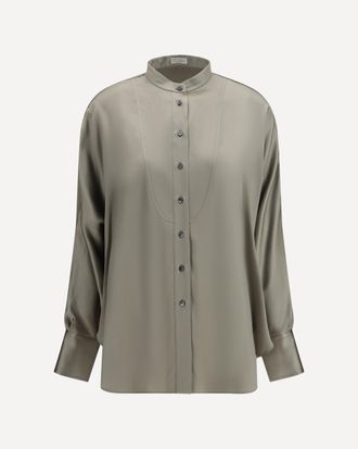 Brunello Cucinelli Silk Shirt with monili details Female S