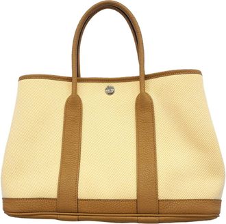 Herm&egrave;s Beige Toile H Tote Bag (Pre-Owned)