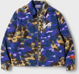 Heron Preston Mens Bape X Mix 1St Camo Duck Trucker Jacket Purple - Size 2XS