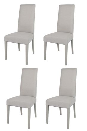 Tommychairs Tommychairs 4 Sillas Glam En Haya, Asiento En Tela Color Gris Perla