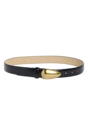 Steve Madden Glossy Teardrop Buckle Belt in Black at Nordstrom Rack, Size X-Large