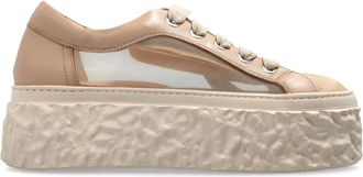 AGL Agl, Schoenen, Dames, Beige, 38 1/2 EU, Leer, Magma Mesh