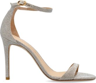 Stuart Weitzman Heeled Sandalen Nudist II - Dames - Sandalen met hakken - Grijs - 38 1/2 EU - Leer - Schoenen