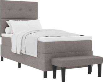 vidaXL Box Spring Bed with Mattress Taupe 90 x 200 cm Fabric vidaXL