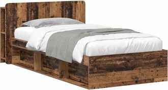vidaXL Estructura De Cama Con Almacenamiento Madera Envejecida Vidaxl