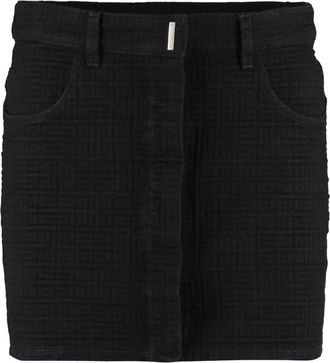 Givenchy Monogram Jacquard Mini Rok - Dames - Korte rokken - Zwart - XS - Katoen - Rokken