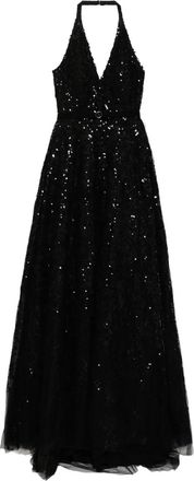 Saiid Kobeisy Abito lungo con ricamo - Nero