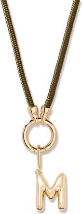 Brook & York Kai Initial Charm Necklace in Gold/Olive M at Nordstrom