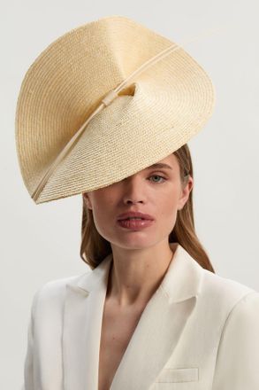 Karen Millen Womens Asymmetric Headband Fascinator - White Straw - One Size