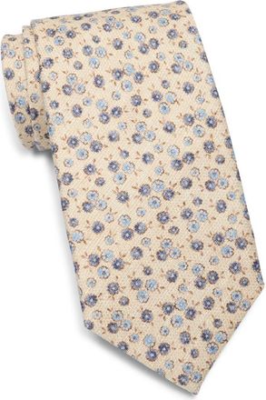 David Donahue Floral Silk Tie in Sky at Nordstrom