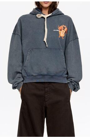 Bimba & Lola Dachshund Logo Hoodie in Grey Blue at Nordstrom, Size X-Small Eu