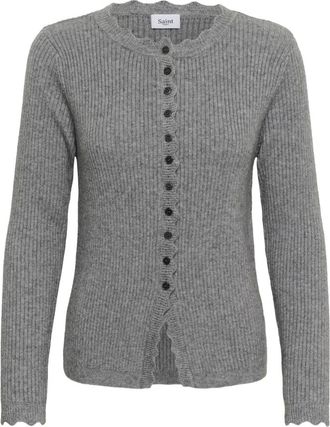 Saint Tropez Mila C&aacute;rdigan con Cuello Redondo - Knitwear - Mujer - Gris - 2XL