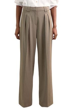 Reiss Poppie Pleat Front Wide Leg Pants in Neutral at Nordstrom Rack, Size 8 Us / 12 Uk