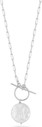 Sphera Milano Cultured Pearl Pendant Necklace in Silver at Nordstrom Rack