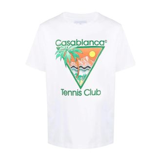 Casablanca T-shirt classica con stampa Tennis Club Icon - - Tops - Uomo - Bianco - S